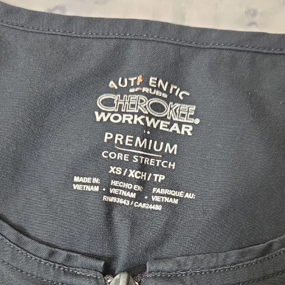 Cherokee Workwear Charcoal Gray Scrub Jacket